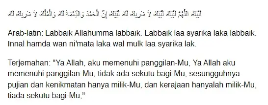 bacaan talbiyah sesuai sunnah